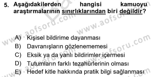 Uluslararası İlişkilerde Araştırma Yöntemleri Dersi 2021 - 2022 Yılı (Final) Dönem Sonu Sınav Soruları 5. Soru