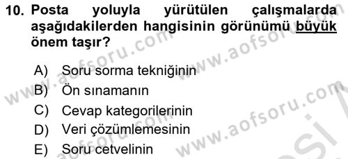 Uluslararası İlişkilerde Araştırma Yöntemleri Dersi 2021 - 2022 Yılı Yaz Okulu Sınav Soruları 10. Soru