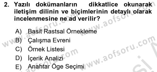 Uluslararası İlişkilerde Araştırma Yöntemleri Dersi 2021 - 2022 Yılı Yaz Okulu Sınav Soruları 2. Soru