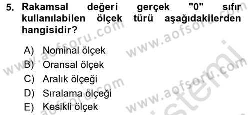 Uluslararası İlişkilerde Araştırma Yöntemleri Dersi 2021 - 2022 Yılı Yaz Okulu Sınav Soruları 5. Soru