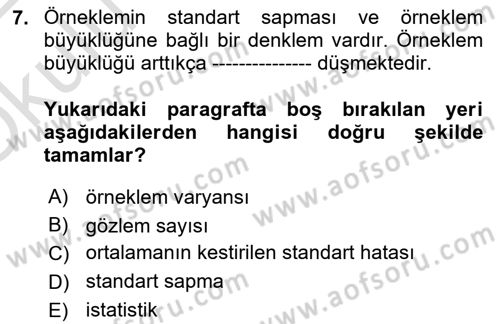 Uluslararası İlişkilerde Araştırma Yöntemleri Dersi 2021 - 2022 Yılı Yaz Okulu Sınav Soruları 7. Soru
