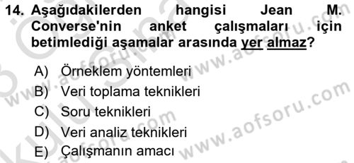 Uluslararası İlişkilerde Araştırma Yöntemleri Dersi 2022 - 2023 Yılı Yaz Okulu Sınav Soruları 14. Soru