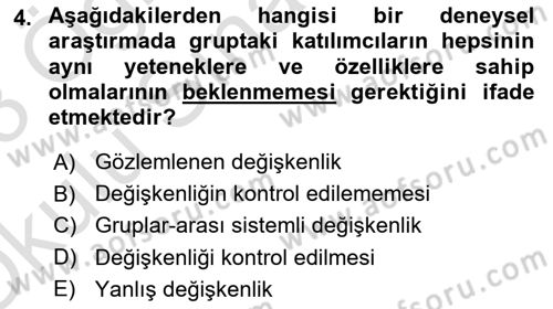 Uluslararası İlişkilerde Araştırma Yöntemleri Dersi 2022 - 2023 Yılı Yaz Okulu Sınav Soruları 4. Soru