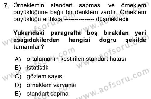 Uluslararası İlişkilerde Araştırma Yöntemleri Dersi 2022 - 2023 Yılı Yaz Okulu Sınav Soruları 7. Soru