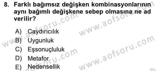 Uluslararası İlişkilerde Araştırma Yöntemleri Dersi 2022 - 2023 Yılı Yaz Okulu Sınav Soruları 8. Soru