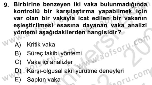 Uluslararası İlişkilerde Araştırma Yöntemleri Dersi 2022 - 2023 Yılı Yaz Okulu Sınav Soruları 9. Soru