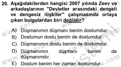 Uluslararası İlişkilerde Araştırma Yöntemleri Dersi 2023 - 2024 Yılı (Final) Dönem Sonu Sınav Soruları 20. Soru