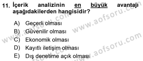 Uluslararası İlişkilerde Araştırma Yöntemleri Dersi 2023 - 2024 Yılı Yaz Okulu Sınav Soruları 11. Soru