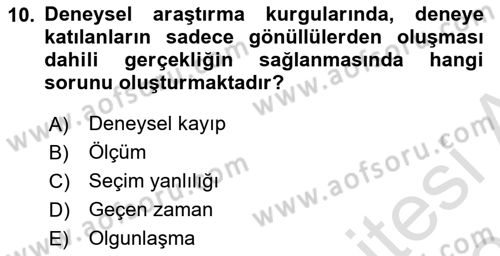 Uluslararası İlişkilerde Araştırma Yöntemleri Dersi 2024 - 2025 Yılı (Vize) Ara Sınav Soruları 10. Soru