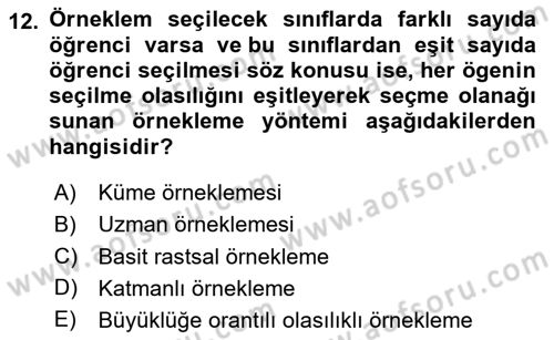 Uluslararası İlişkilerde Araştırma Yöntemleri Dersi 2024 - 2025 Yılı (Vize) Ara Sınav Soruları 12. Soru