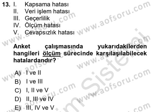 Uluslararası İlişkilerde Araştırma Yöntemleri Dersi 2024 - 2025 Yılı (Vize) Ara Sınav Soruları 13. Soru