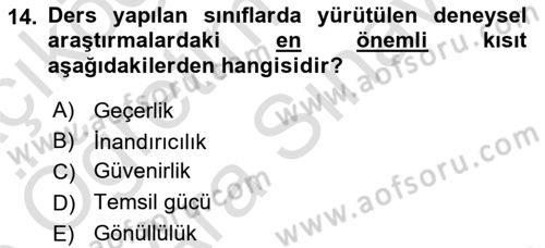 Uluslararası İlişkilerde Araştırma Yöntemleri Dersi 2024 - 2025 Yılı (Vize) Ara Sınav Soruları 14. Soru
