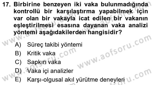 Uluslararası İlişkilerde Araştırma Yöntemleri Dersi 2024 - 2025 Yılı (Vize) Ara Sınav Soruları 17. Soru