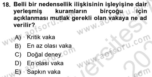 Uluslararası İlişkilerde Araştırma Yöntemleri Dersi 2024 - 2025 Yılı (Vize) Ara Sınav Soruları 18. Soru