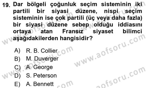 Uluslararası İlişkilerde Araştırma Yöntemleri Dersi 2024 - 2025 Yılı (Vize) Ara Sınav Soruları 19. Soru