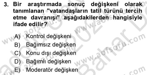 Uluslararası İlişkilerde Araştırma Yöntemleri Dersi 2024 - 2025 Yılı (Vize) Ara Sınav Soruları 3. Soru
