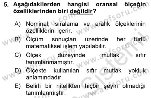 Uluslararası İlişkilerde Araştırma Yöntemleri Dersi 2024 - 2025 Yılı (Vize) Ara Sınav Soruları 5. Soru