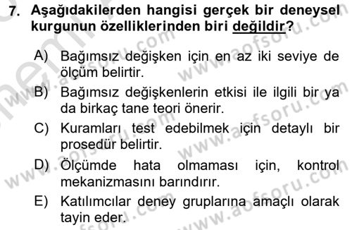 Uluslararası İlişkilerde Araştırma Yöntemleri Dersi 2024 - 2025 Yılı (Vize) Ara Sınav Soruları 7. Soru