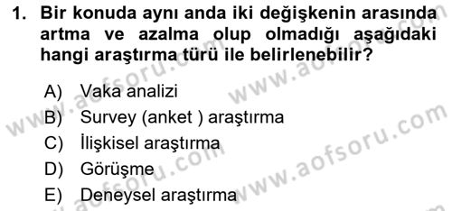 Uluslararası İlişkilerde Araştırma Yöntemleri Dersi 2024 - 2025 Yılı (Final) Dönem Sonu Sınav Soruları 1. Soru