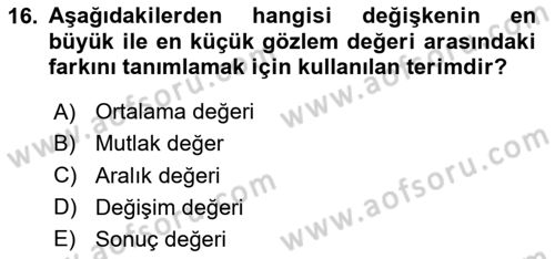 Uluslararası İlişkilerde Araştırma Yöntemleri Dersi 2024 - 2025 Yılı (Final) Dönem Sonu Sınav Soruları 16. Soru