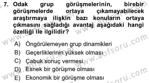 Uluslararası İlişkilerde Araştırma Yöntemleri Dersi 2024 - 2025 Yılı (Final) Dönem Sonu Sınav Soruları 7. Soru