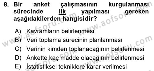 Uluslararası İlişkilerde Araştırma Yöntemleri Dersi 2024 - 2025 Yılı (Final) Dönem Sonu Sınav Soruları 8. Soru