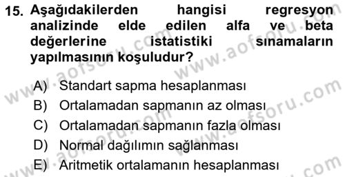 Uluslararası İlişkilerde Araştırma Yöntemleri Dersi 2024 - 2025 Yılı Yaz Okulu Sınav Soruları 15. Soru
