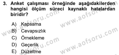 Uluslararası İlişkilerde Araştırma Yöntemleri Dersi 2024 - 2025 Yılı Yaz Okulu Sınav Soruları 3. Soru
