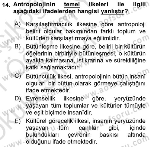 Gastronominin Temelleri Dersi 2020 - 2021 Yılı Yaz Okulu Sınav Soruları 14. Soru