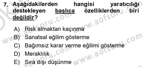 Gastronominin Temelleri Dersi 2020 - 2021 Yılı Yaz Okulu Sınav Soruları 7. Soru
