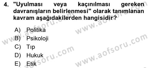 Gastronominin Temelleri Dersi 2021 - 2022 Yılı (Vize) Ara Sınav Soruları 4. Soru