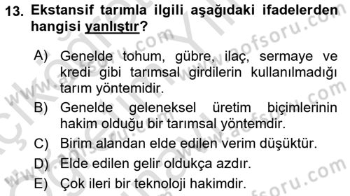 Gastronominin Temelleri Dersi 2021 - 2022 Yılı Yaz Okulu Sınav Soruları 13. Soru