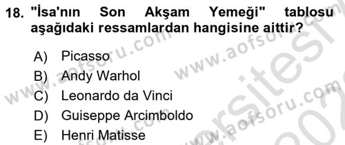 Gastronominin Temelleri Dersi 2022 - 2023 Yılı (Vize) Ara Sınav Soruları 18. Soru