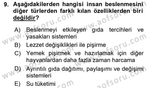Gastronominin Temelleri Dersi 2022 - 2023 Yılı (Final) Dönem Sonu Sınav Soruları 9. Soru