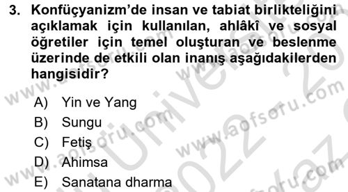 Gastronominin Temelleri Dersi 2022 - 2023 Yılı Yaz Okulu Sınav Soruları 3. Soru