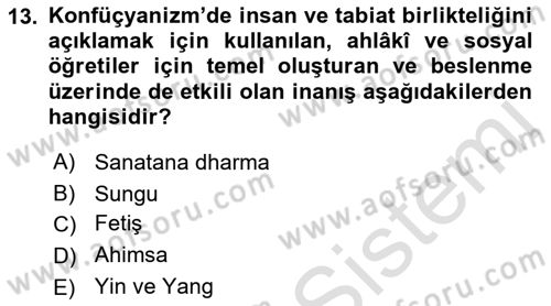 Gastronominin Temelleri Dersi 2023 - 2024 Yılı (Vize) Ara Sınav Soruları 13. Soru