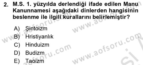 Gastronominin Temelleri Dersi 2023 - 2024 Yılı (Final) Dönem Sonu Sınav Soruları 2. Soru