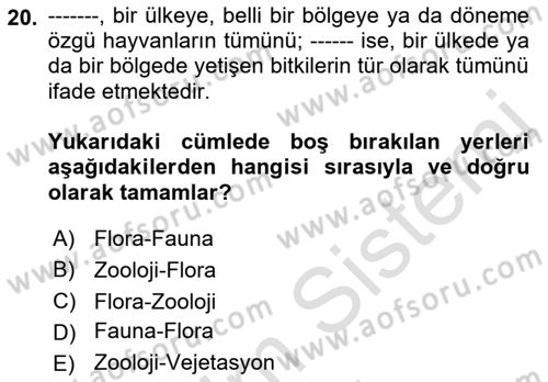 Gastronominin Temelleri Dersi 2023 - 2024 Yılı (Final) Dönem Sonu Sınav Soruları 20. Soru