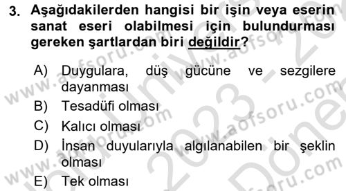 Gastronominin Temelleri Dersi 2023 - 2024 Yılı (Final) Dönem Sonu Sınav Soruları 3. Soru