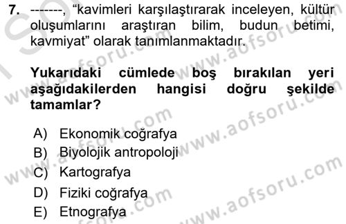 Gastronominin Temelleri Dersi 2023 - 2024 Yılı (Final) Dönem Sonu Sınav Soruları 7. Soru