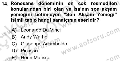 Gastronominin Temelleri Dersi 2024 - 2025 Yılı (Vize) Ara Sınav Soruları 14. Soru