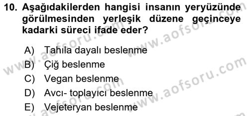 Gastronominin Temelleri Dersi 2024 - 2025 Yılı (Final) Dönem Sonu Sınav Soruları 10. Soru