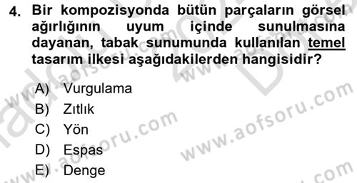 Gastronominin Temelleri Dersi 2024 - 2025 Yılı (Final) Dönem Sonu Sınav Soruları 4. Soru