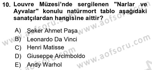 Gastronominin Temelleri Dersi 2024 - 2025 Yılı Yaz Okulu Sınav Soruları 10. Soru