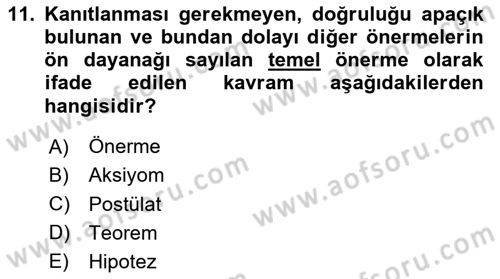 Gastronominin Temelleri Dersi 2025 - 2026 Yılı (Vize) Ara Sınav Soruları 11. Soru