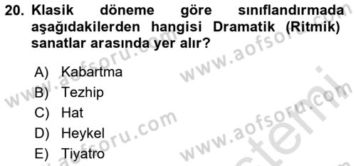 Gastronominin Temelleri Dersi 2025 - 2026 Yılı (Vize) Ara Sınav Soruları 20. Soru