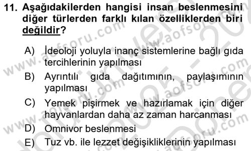 Gastronominin Temelleri Dersi 2025 - 2026 Yılı (Final) Dönem Sonu Sınav Soruları 11. Soru