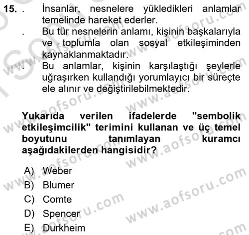 Gastronominin Temelleri Dersi 2025 - 2026 Yılı (Final) Dönem Sonu Sınav Soruları 15. Soru