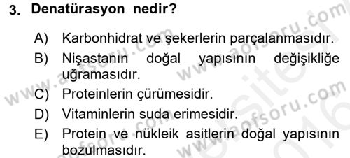 Gastronomi Tarihi Dersi 2015 - 2016 Yılı (Vize) Ara Sınav Soruları 3. Soru