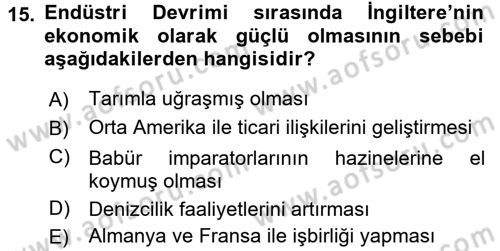 Gastronomi Tarihi Dersi 2015 - 2016 Yılı (Final) Dönem Sonu Sınav Soruları 15. Soru